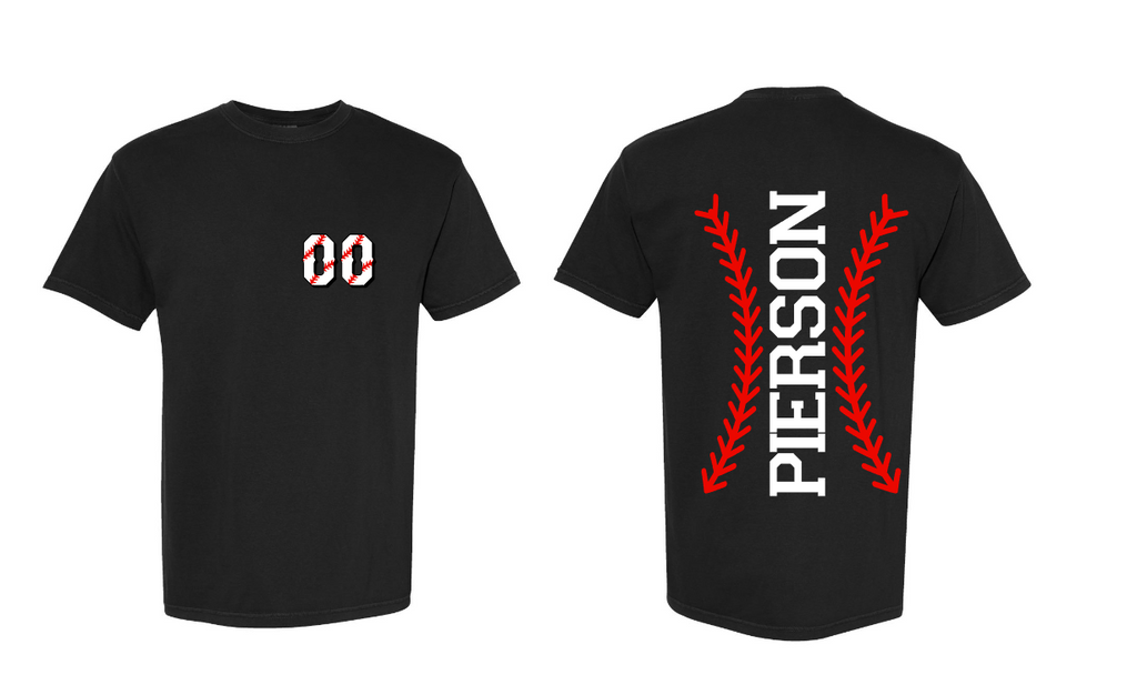 Marauders Custom Number & Name Baseball Stitch Comfort Colors Tee