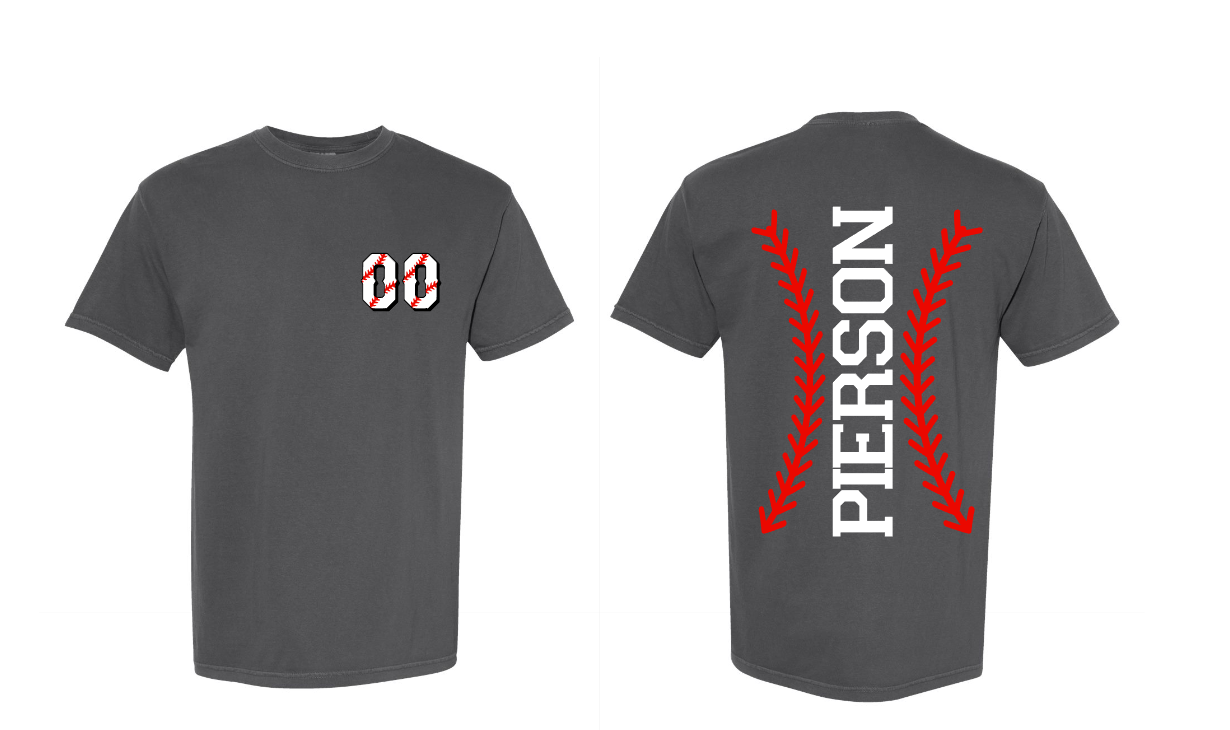 Marauders Custom Number & Name Baseball Stitch Comfort Colors Tee