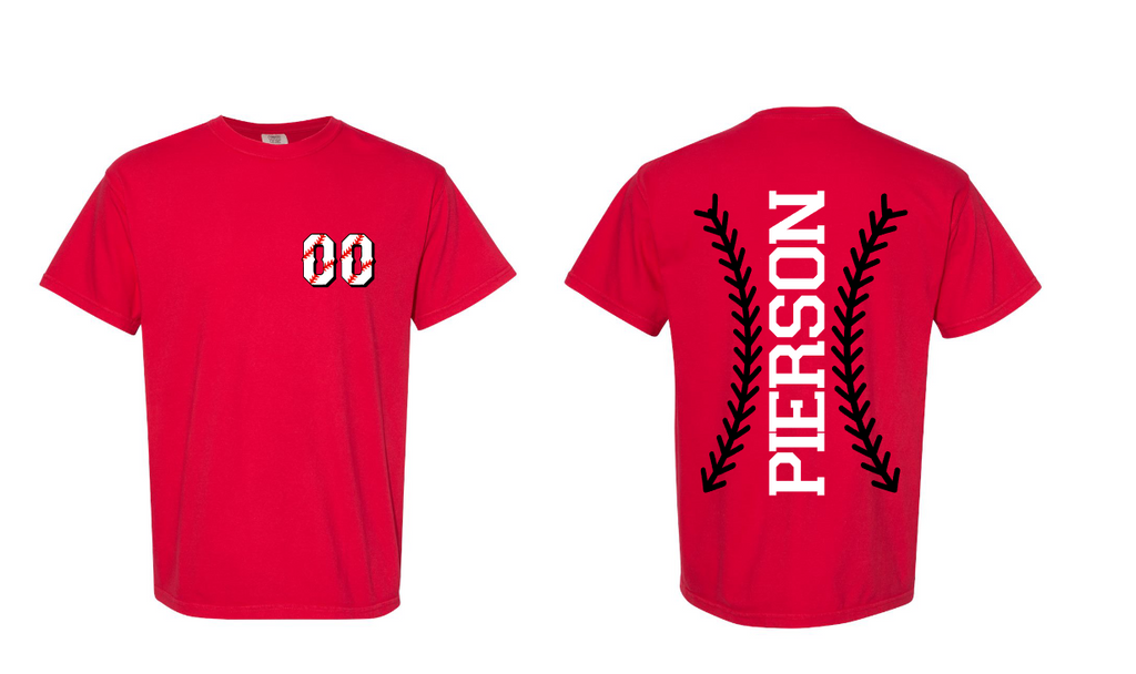 Marauders Custom Number & Name Baseball Stitch Comfort Colors Tee