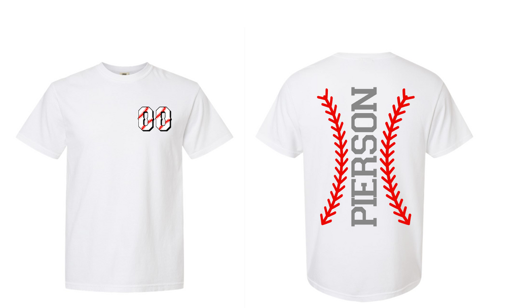 Marauders Custom Number & Name Baseball Stitch Comfort Colors Tee