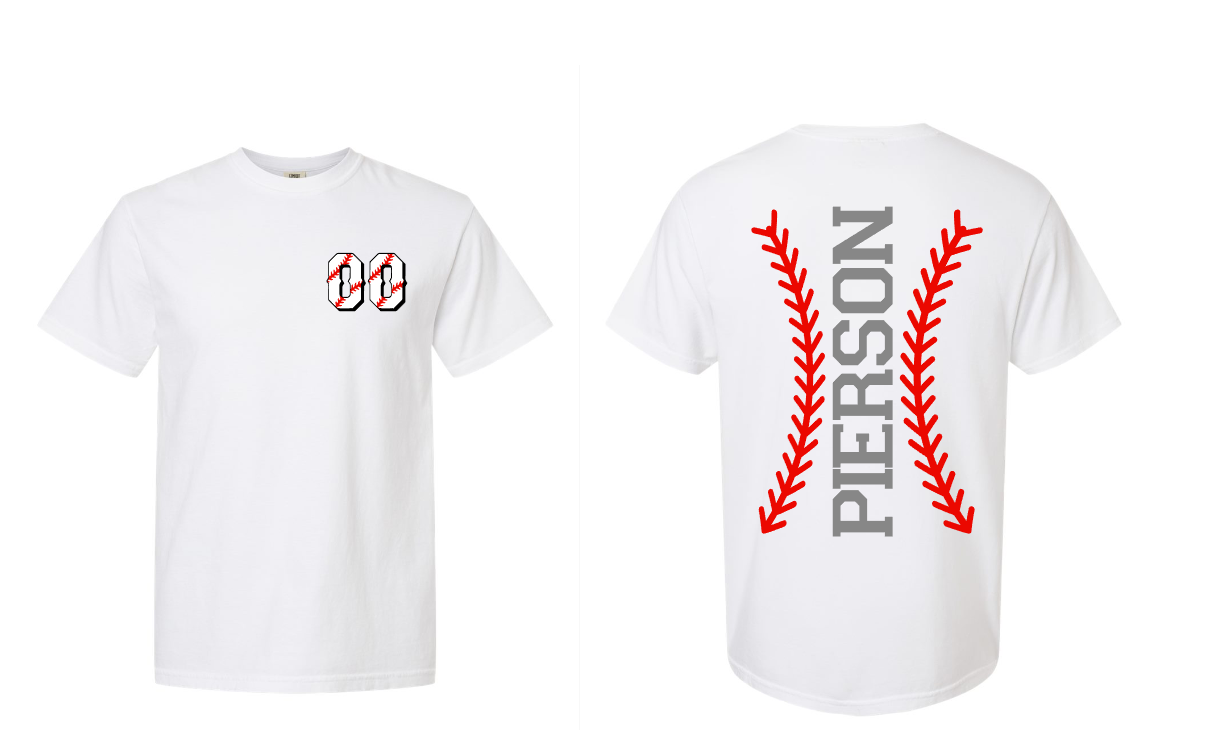 Marauders Custom Number & Name Baseball Stitch Comfort Colors Tee